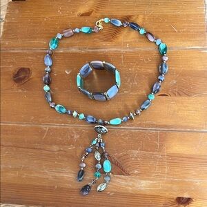 Elegant Blue and Gold Jewelry Set